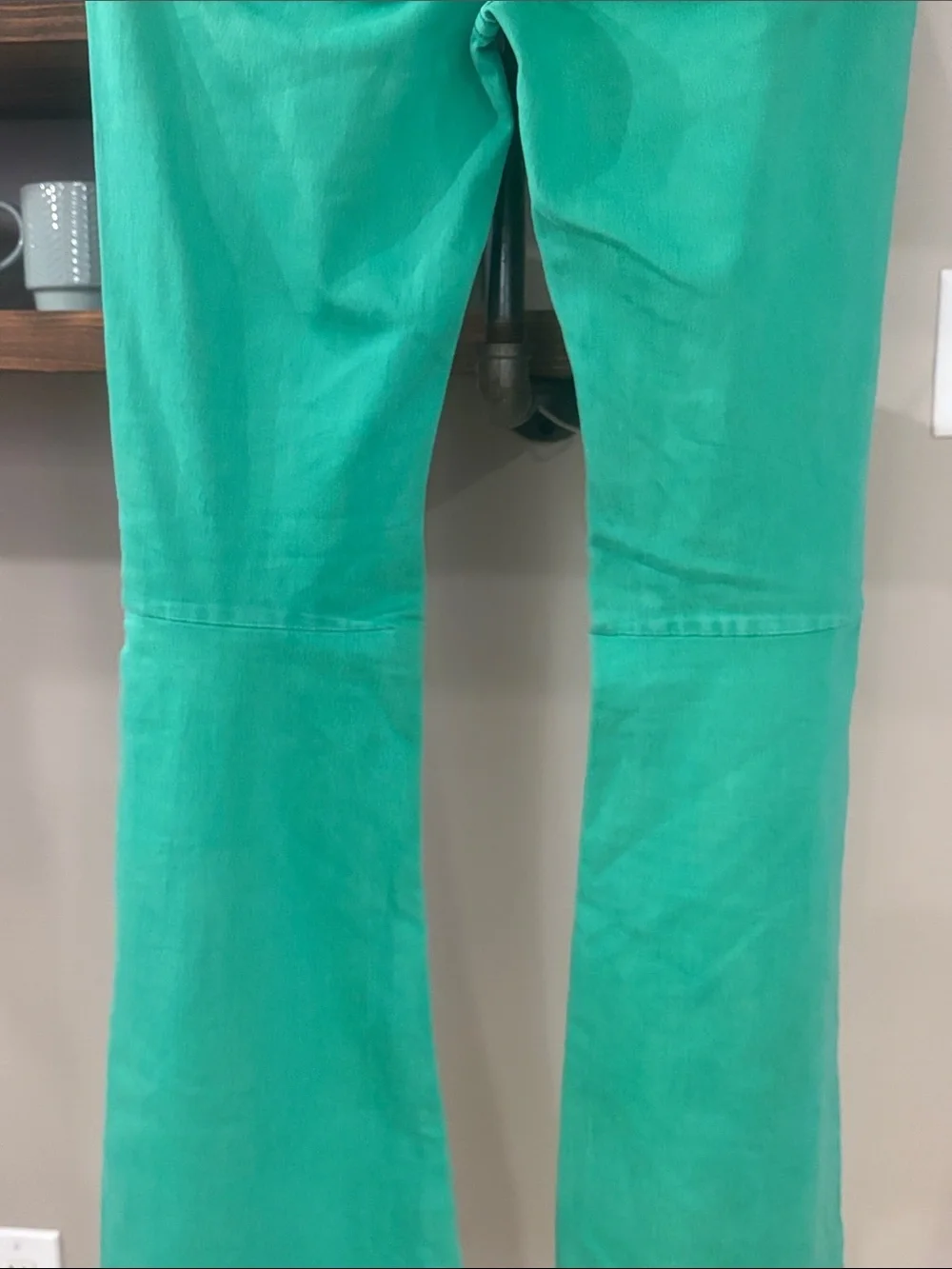 We The Free High Waist Green Flare Jeans | Size 27 | Retro Boho